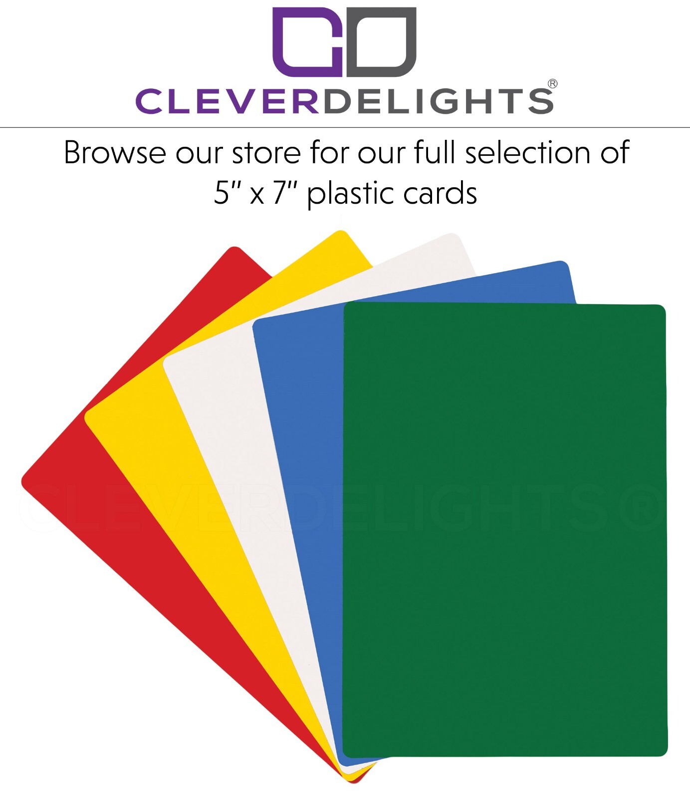 White Plastic Cards – 5″ x 7″ – Waterproof Heavy Duty Indoor Outdoor Tag – 5×7