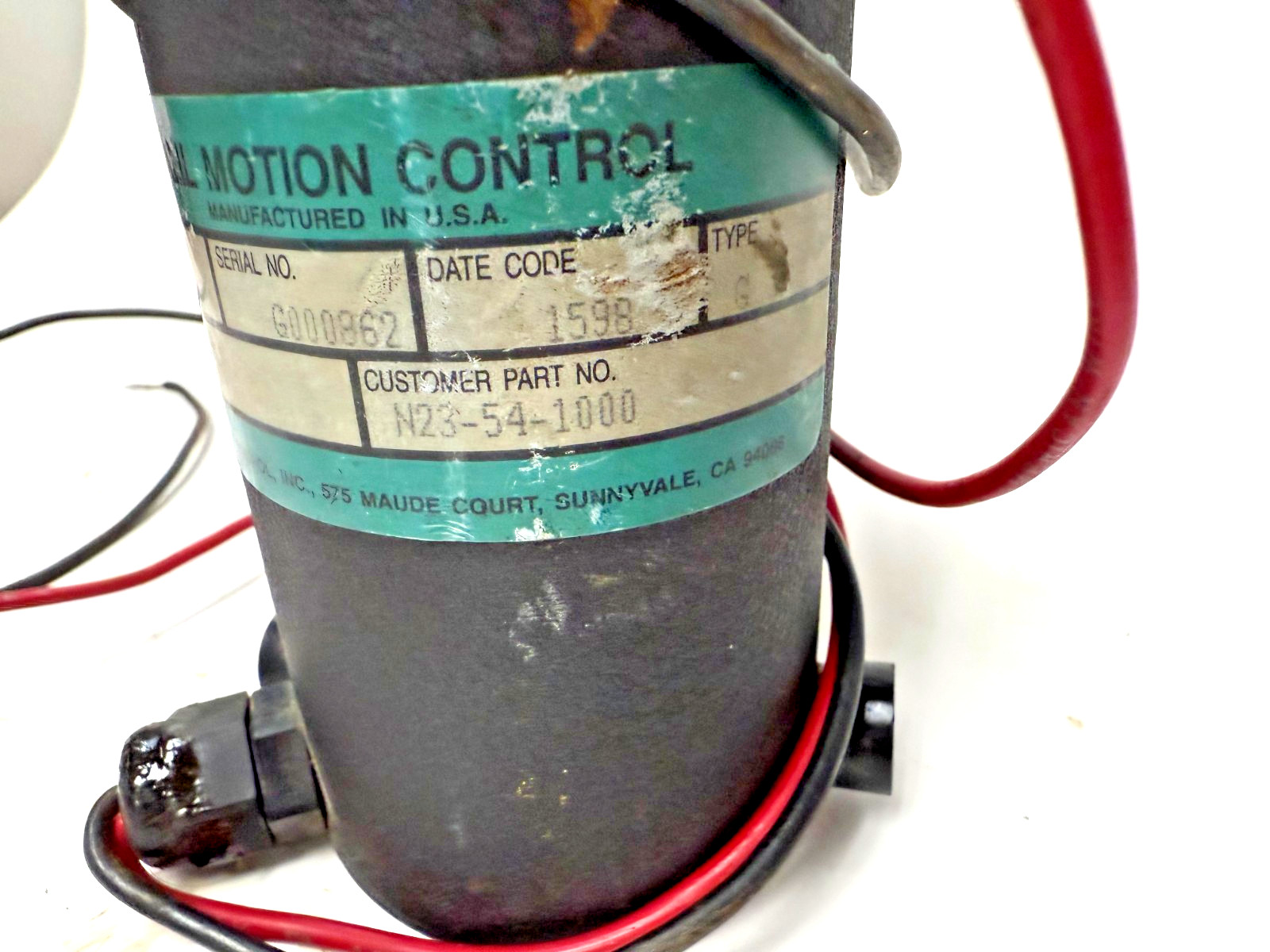 GALIL MOTION CONTROL MOTOR E243 G001862,TYPE G