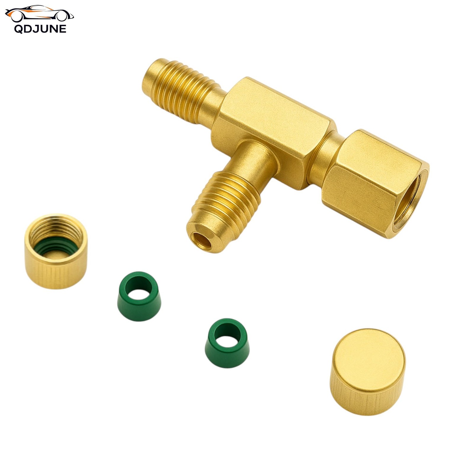 Quick Coupler Tee Adapter, 1/4 Inch Tee Adapter C/w Valve Core, Fits for Gaug…