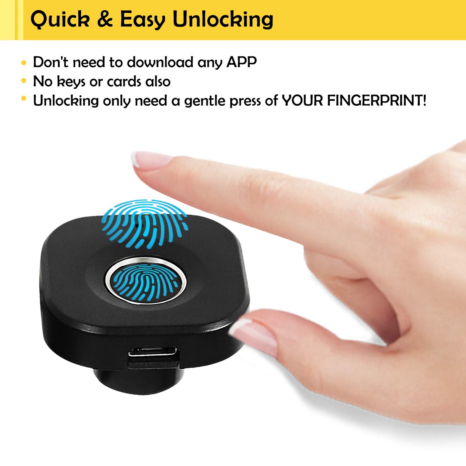 Fingerprint Cabinet Lock Keyless & Hidden Smart Biometric Security for Drawers