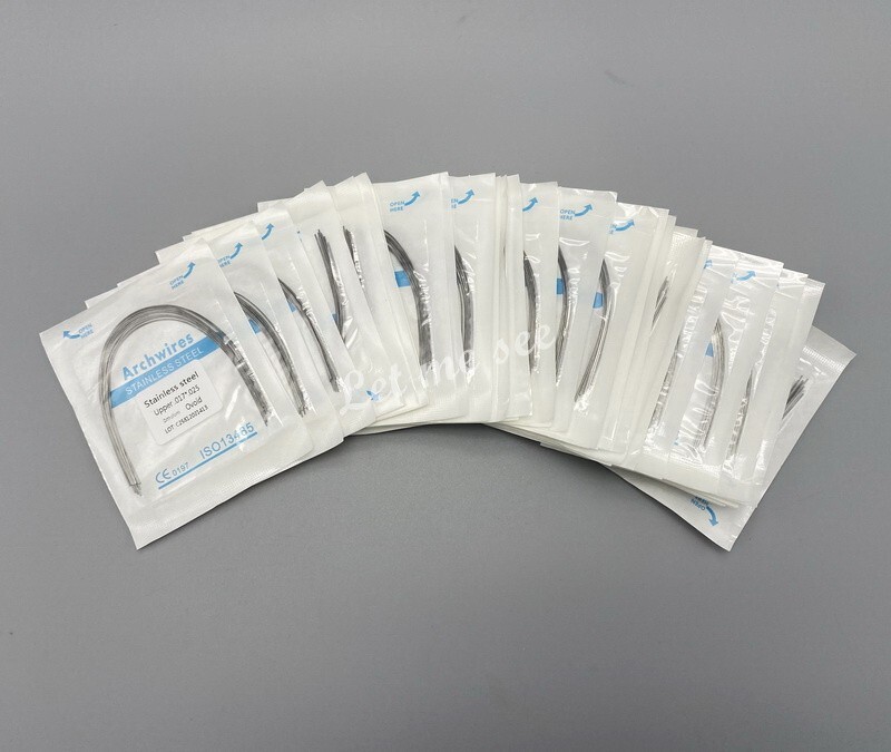 Dental Orthodontic Arch Wire Stainless Steel Round Rectangular Ovoid / Natural