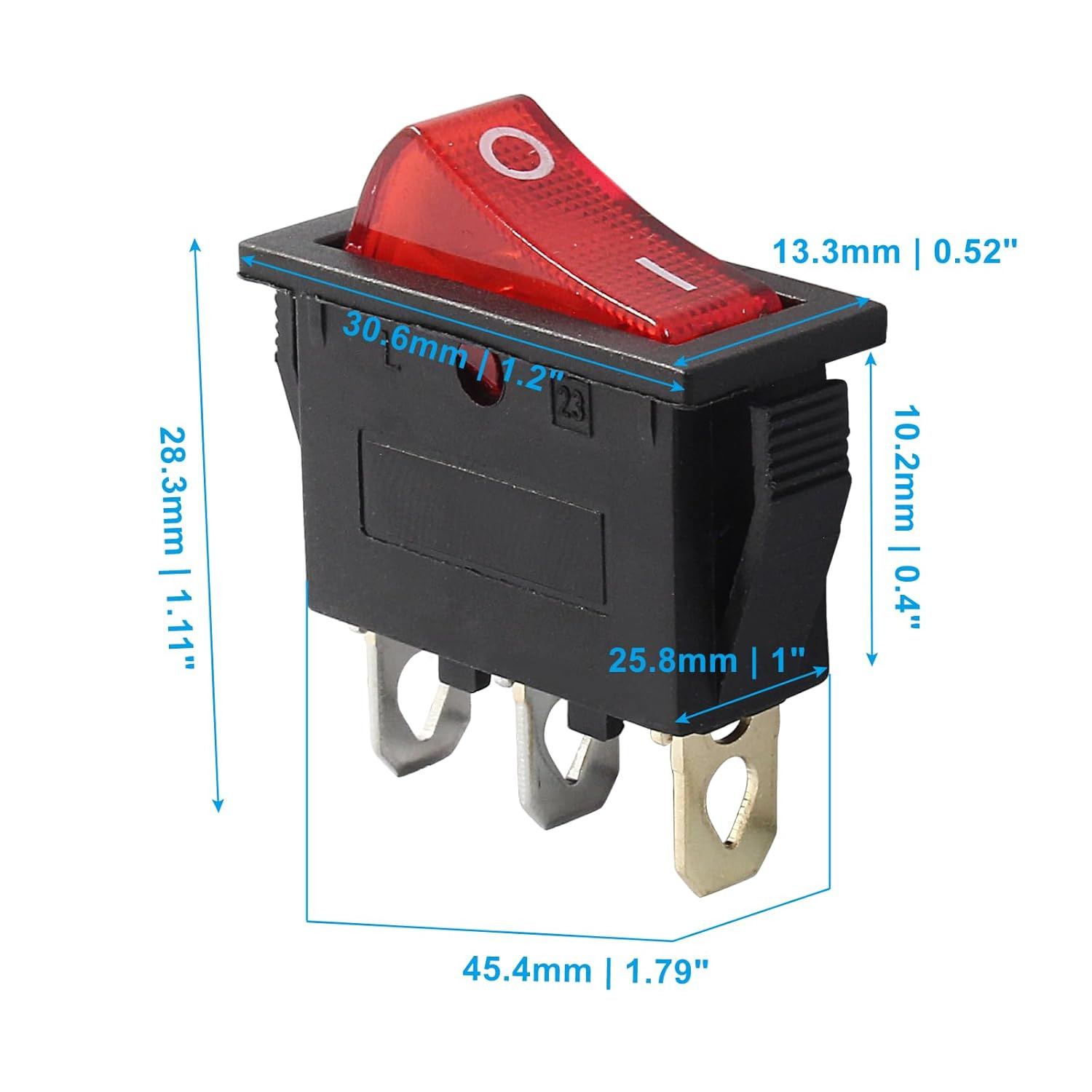 6 Pcs RED AC110V/120V Rocker Switch LED Light 3 Pin SPST ON-Off – USA SHIPPING