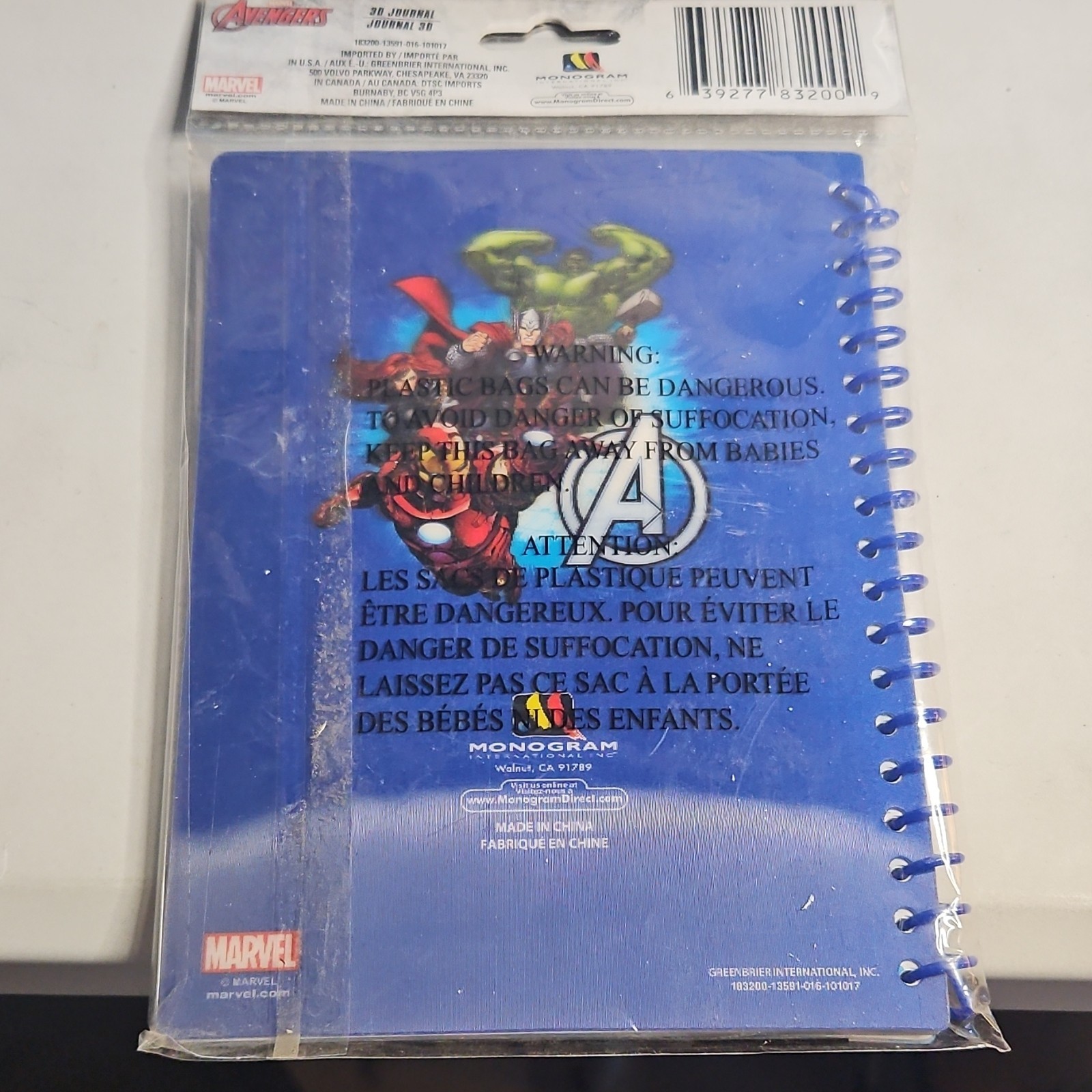 Marvel Avengers 3D Spiral Notebook Illustrated Cardboard Cover MPN 83200
