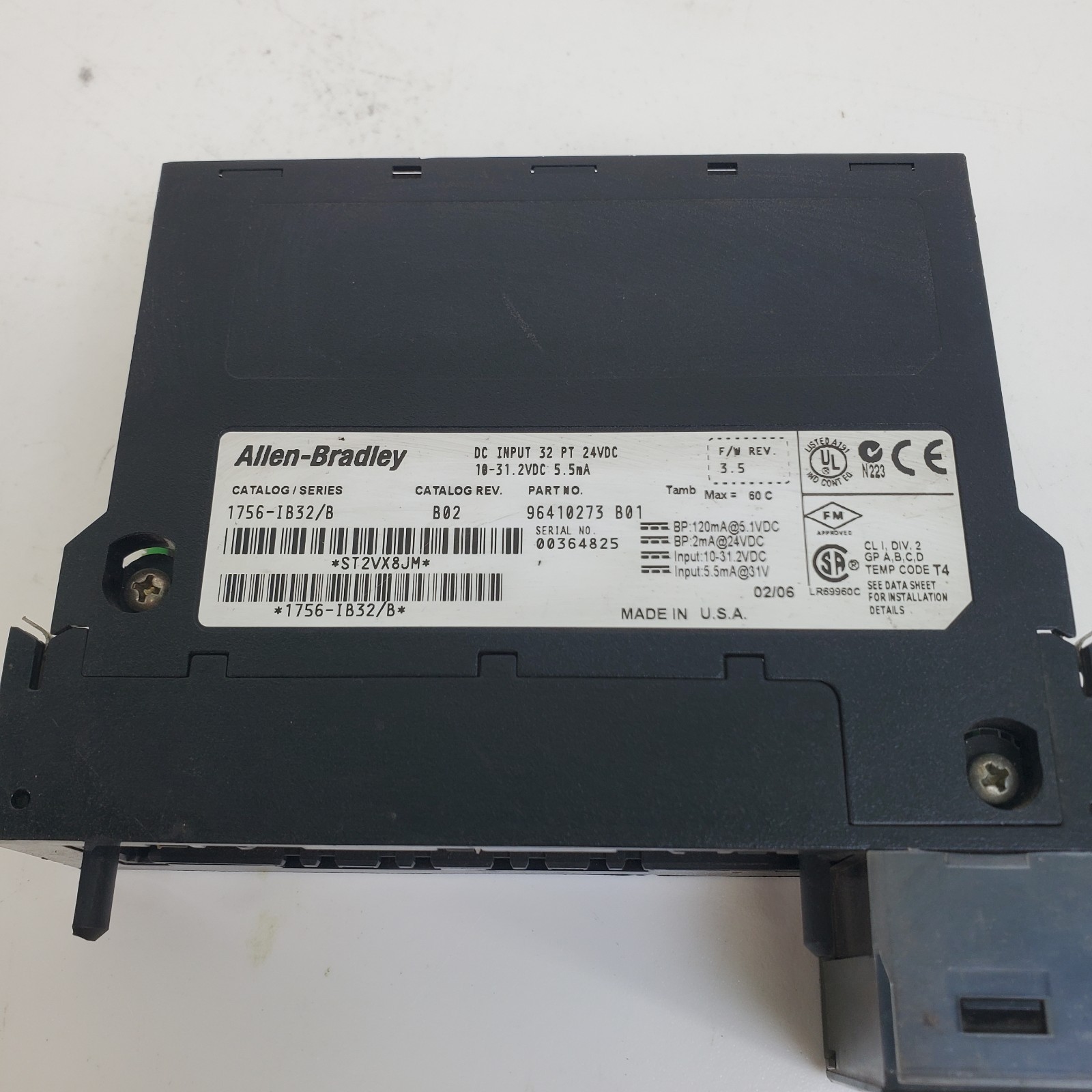 Allen Bradley 1756-IB32/B B02 32-PT 24VDC Input Module 96410273
