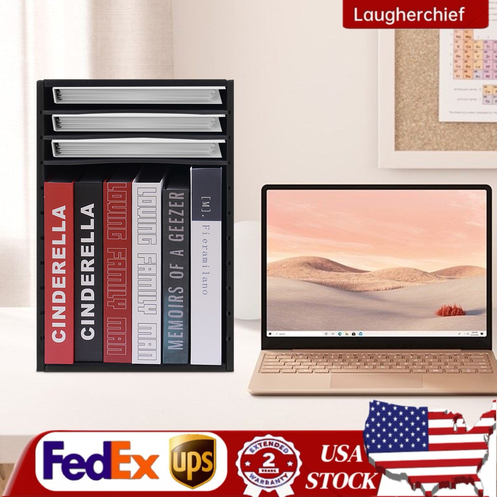 11Compartment Vertical Desktop Sorter File Storage Rack Desktop Organizer Holder