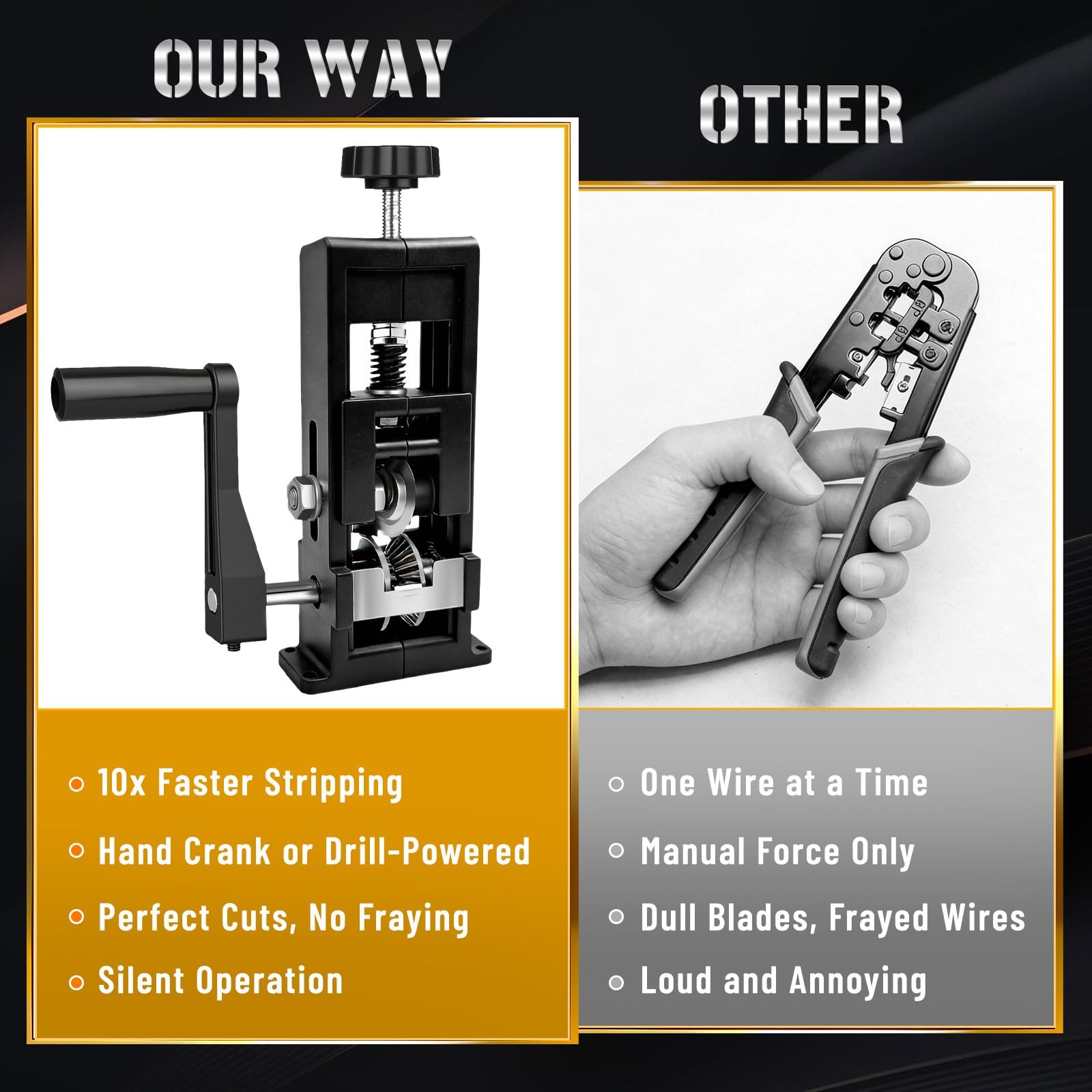 Wire Stripper Machine, 2-in-1 Drill-Powered & Hand Crank Manual Wire Strippin…