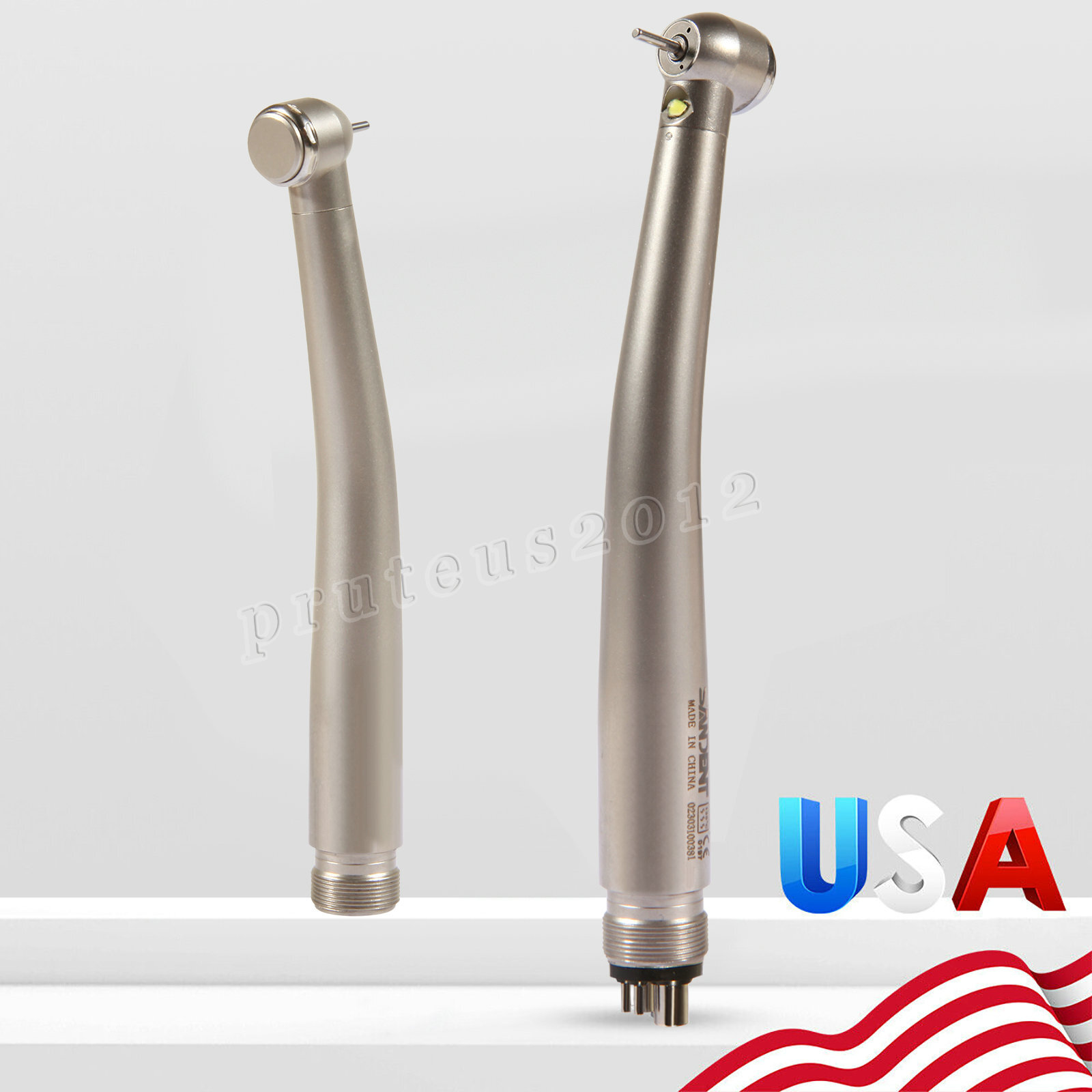 Dental E-generator LED Triple spray Fiber Optic Handpiece High Speed 4 Hole
