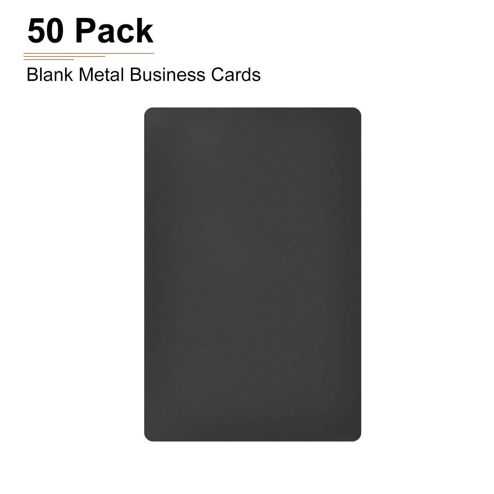 50Pack 88x53x0.3mm Blank Business Cards Aluminum Baking Paint Name Cards Black