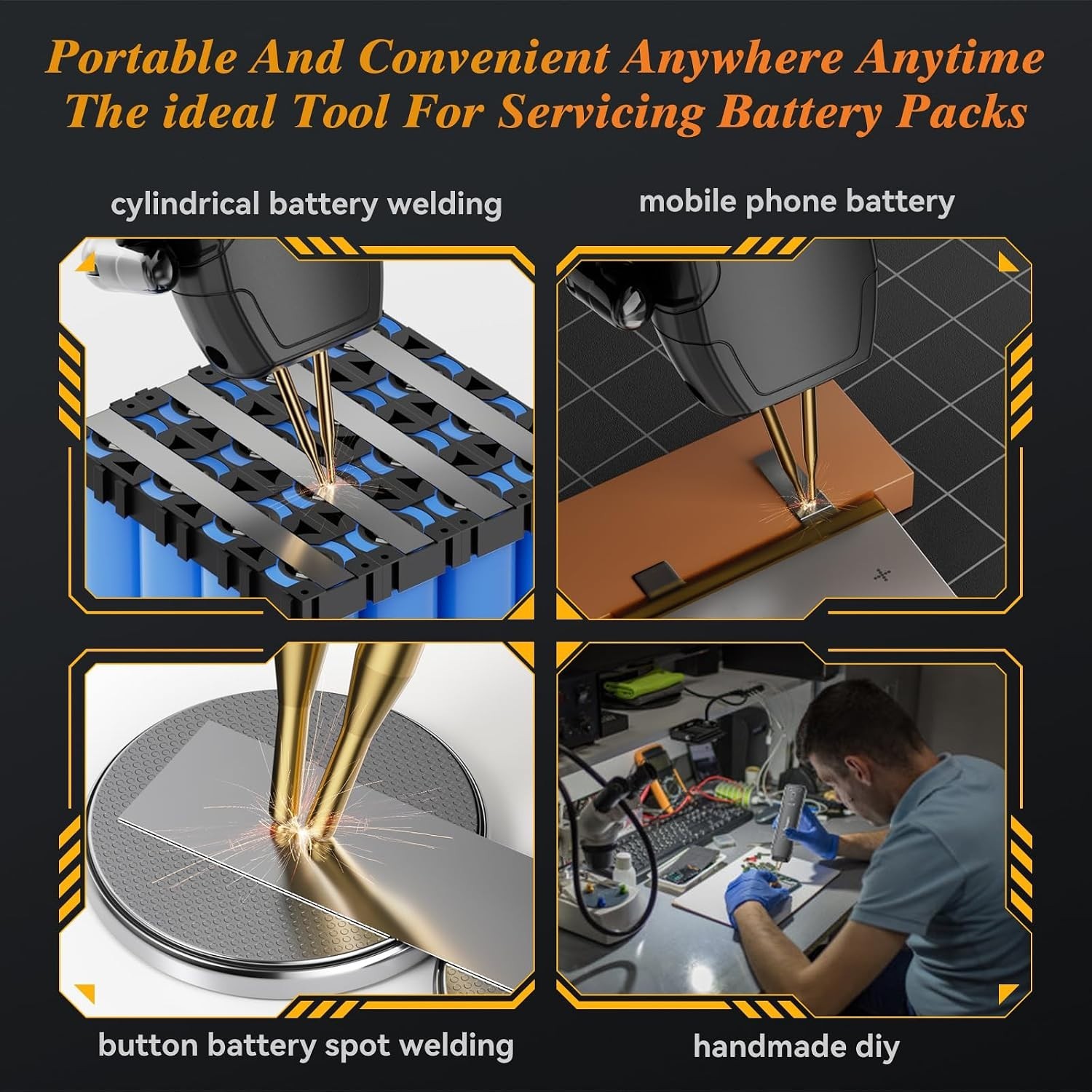 Awgem Handheld Portable Spot Welder 11 Gears Auto/Manual for 18650 Battery DIY