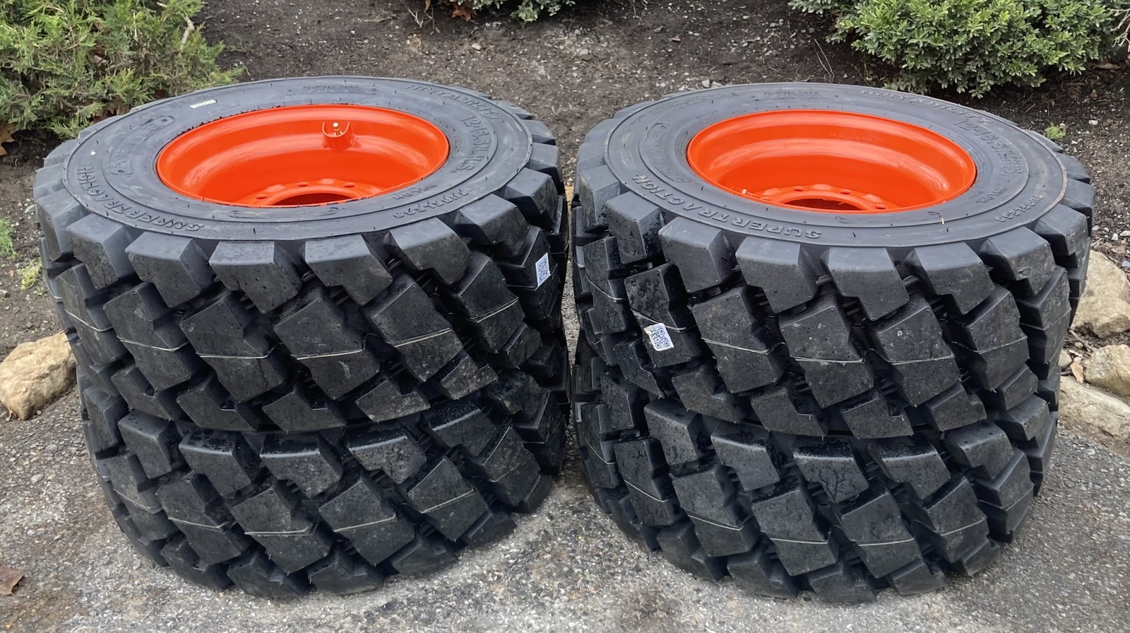 1 or 4-Heavy Duty 12-16.5 SKS-7 Skid Steer Tires/Rims for Bobcat & more-12X16.5