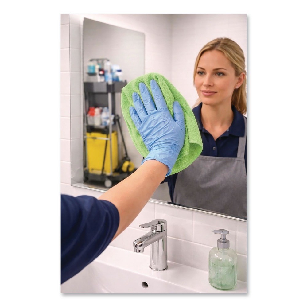 Boardwalk Microfiber Cloths, 12 x 12, Green, 12/Pack