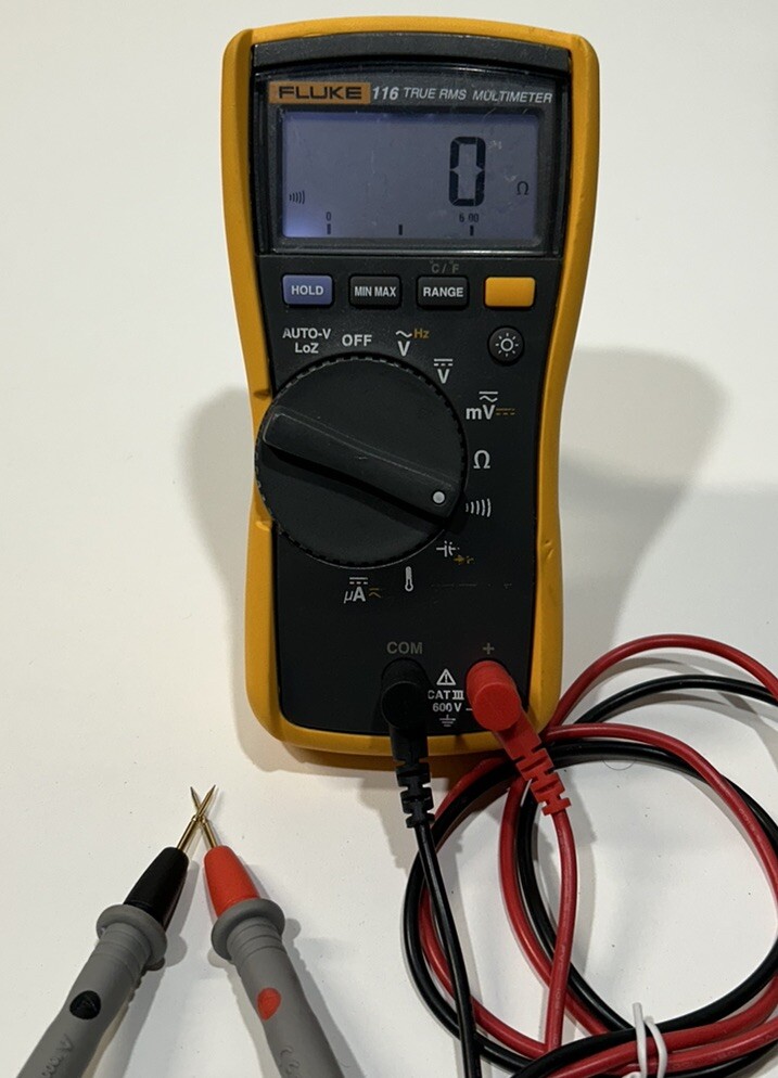 Fluke 116 HVAC AC/DC600V True RMS Digital Multimeter,Temp ,Capacitance ,Ohm,Freq