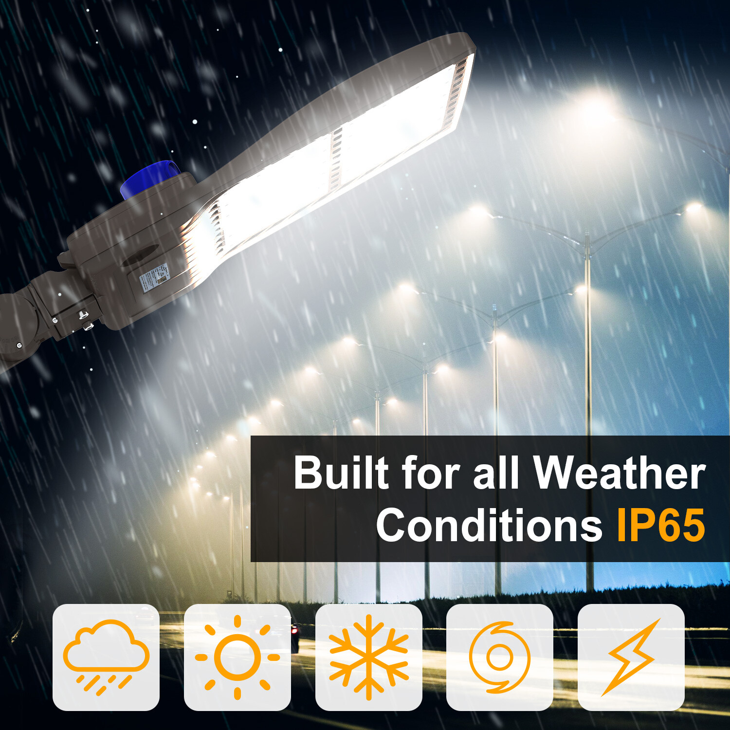 320W LED Parking Lot Light Street Shoebox Pole Lighting Fixture Dusk to Dawn DLC