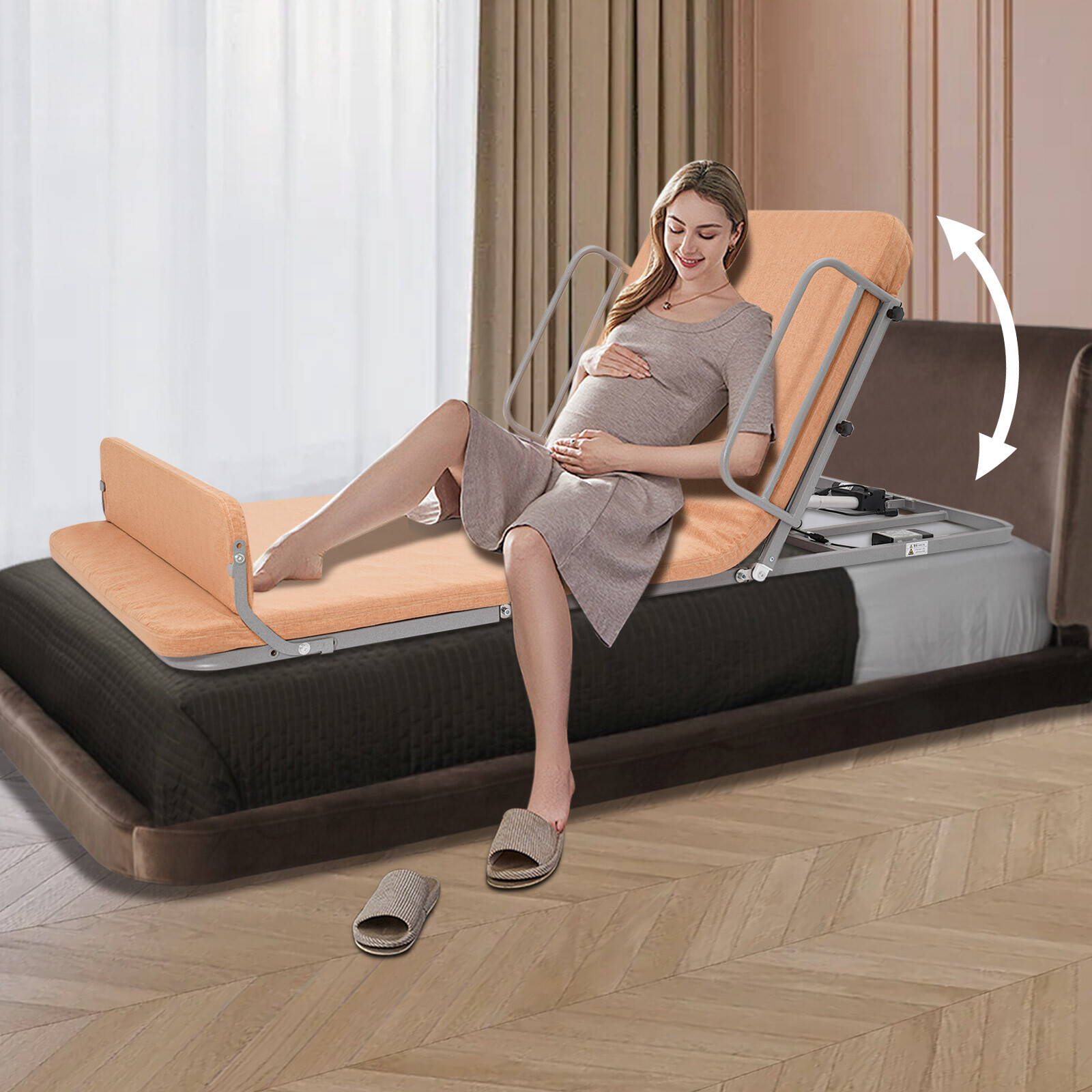 Electric Lifting Bed Backrest w/ Mattress Adjustable Back Rest Support Powered