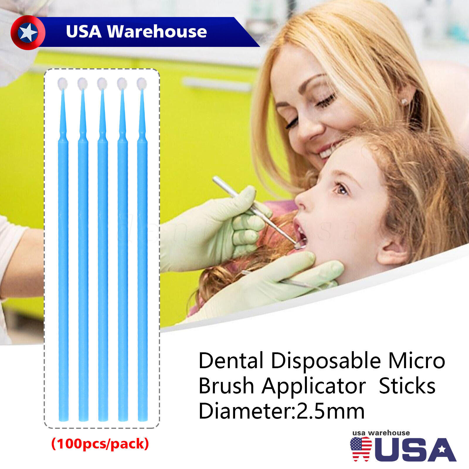 USA Microbrush Micro Brush Applicator Tips Regular, Fine, Super Fine Dental