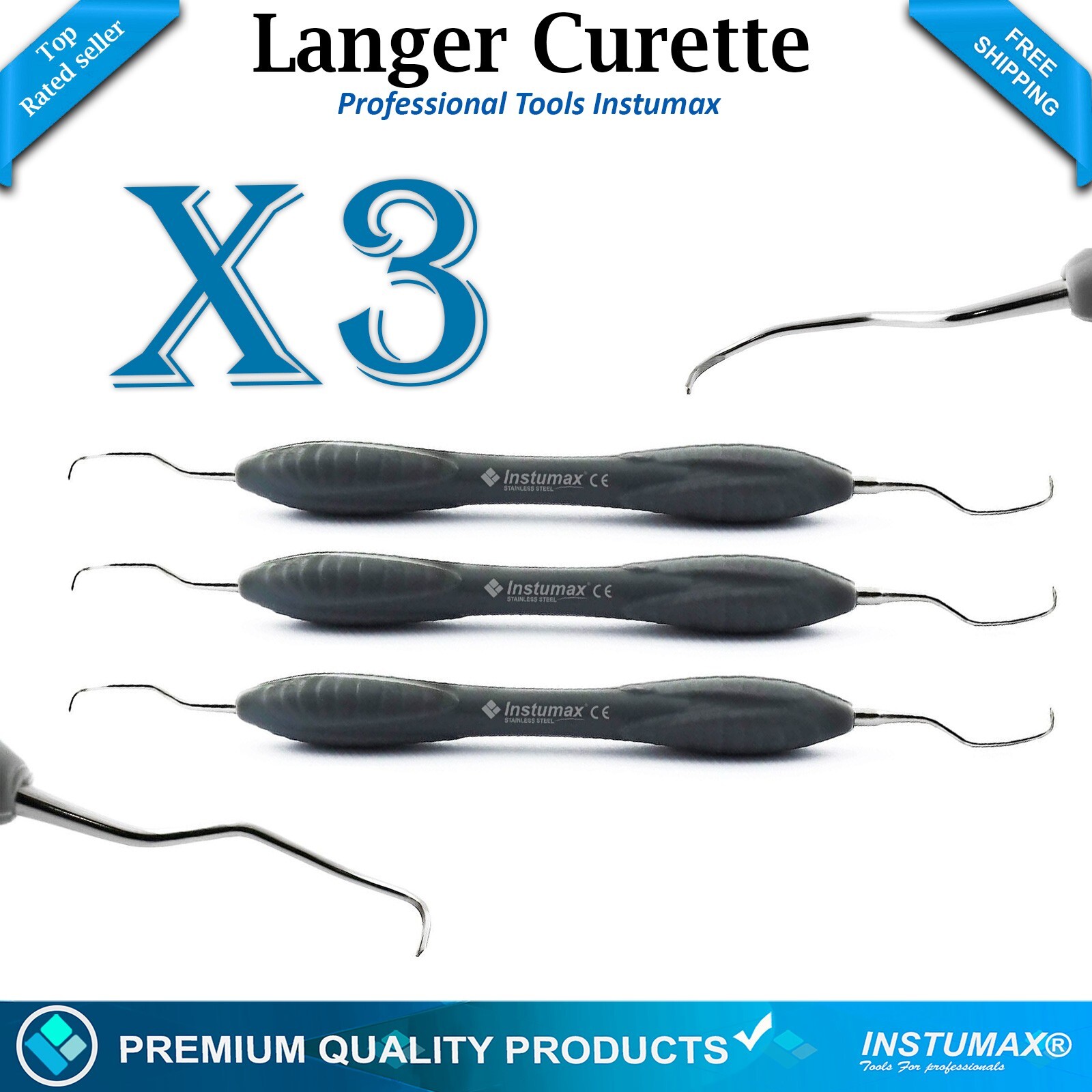 Langer 1-2 Curette Universal Periodontists Scalers Double Ended Hand instruments
