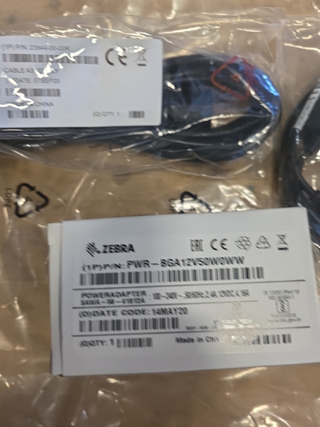 ZEBRA POWER ADAPTER PWR-BGA12V50W0WW W/CBL-DC-388A1-01 CABLE POWER SUPPLY OEM