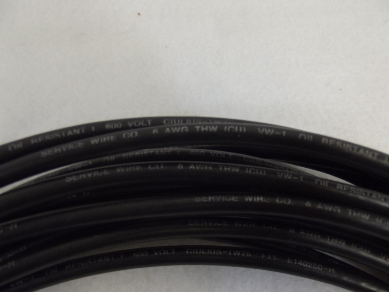 Service Wire Co 50ft 6 AWG 600 v Oil ResistantCable Black E140260 H 68-5 A