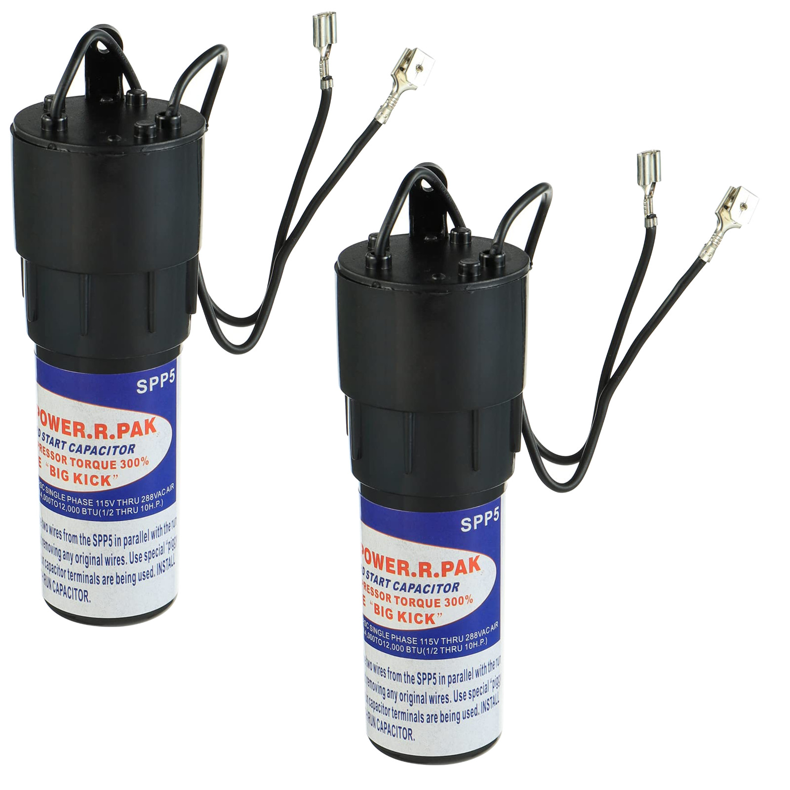 2 Pack SPP5 Hard Start Super Boost HVAC Relay and Start Capacitor