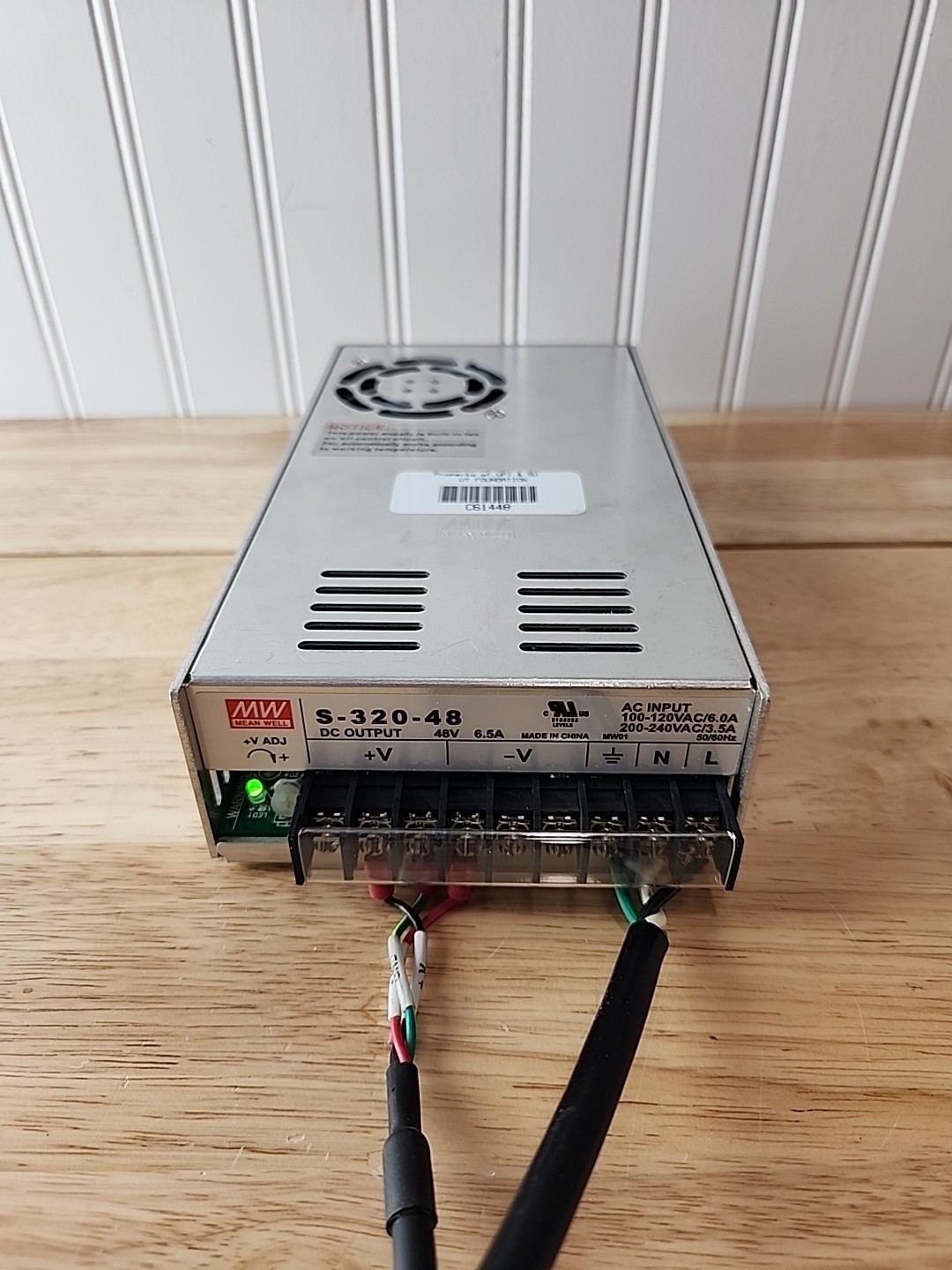 Meanwell S-320-48 Input: 120/240VAC Output: 48VDC 6.5A Power Supply Unit Used