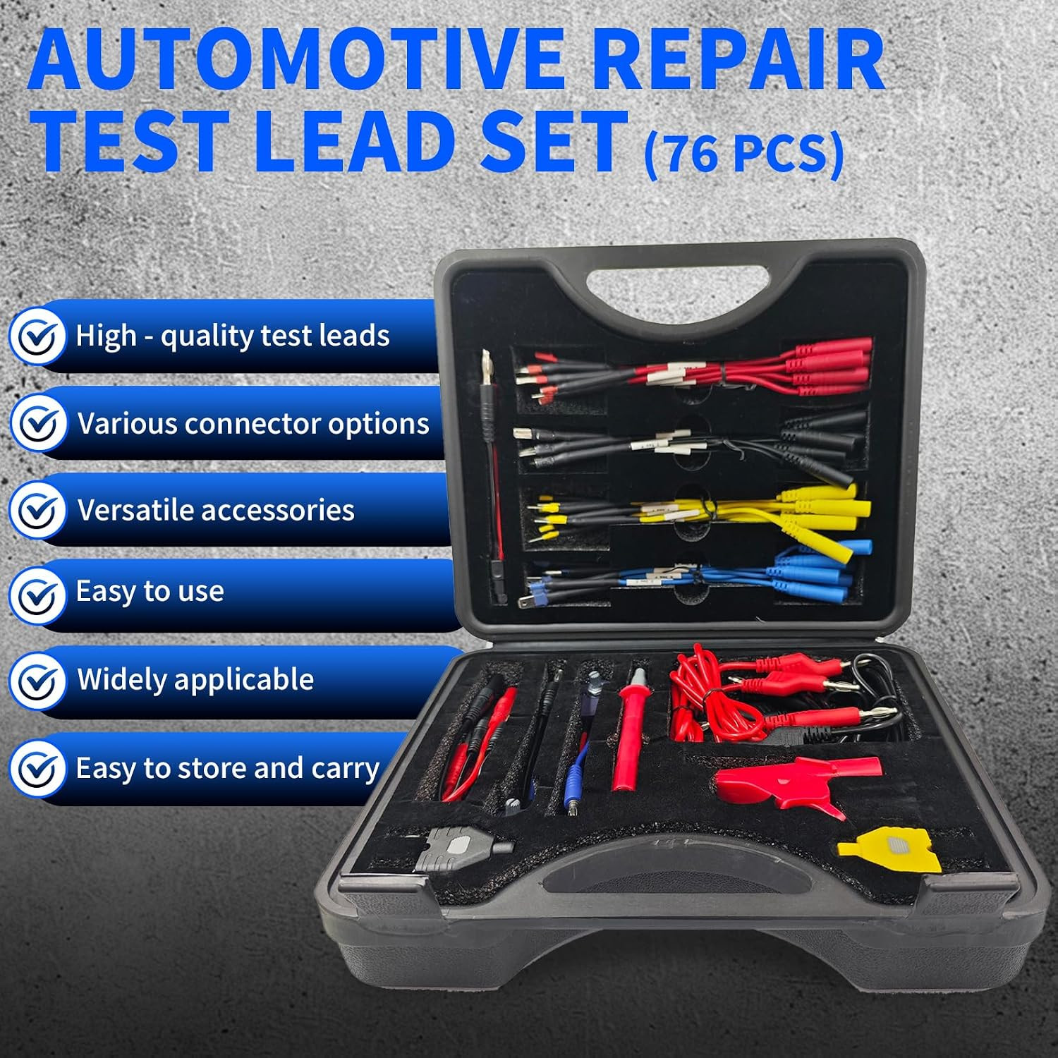 76-Pcs Automotive Circuit Test Lead Kit, Multimeter、Electrical Test Leads Kit
