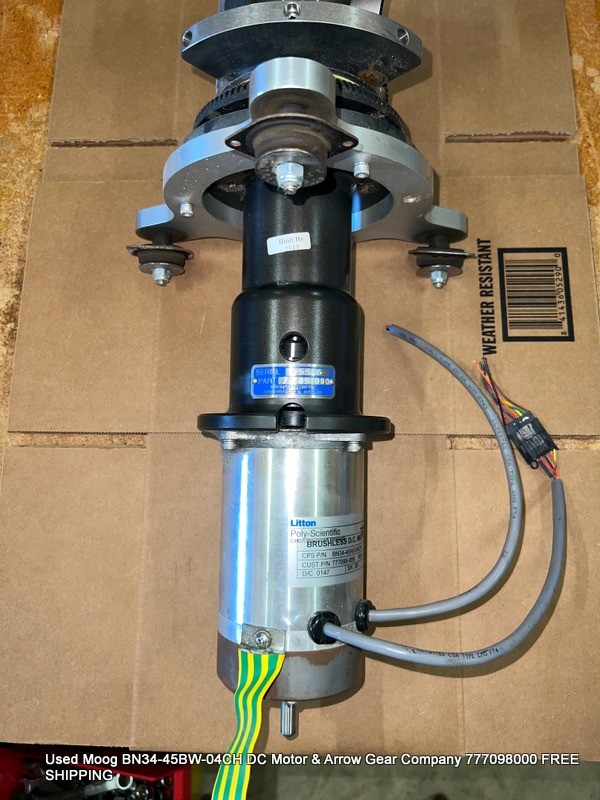 Used Moog BN34-45AG-04CH DC Motor & Arrow Gear Company 777098000 FREE SHIPPING
