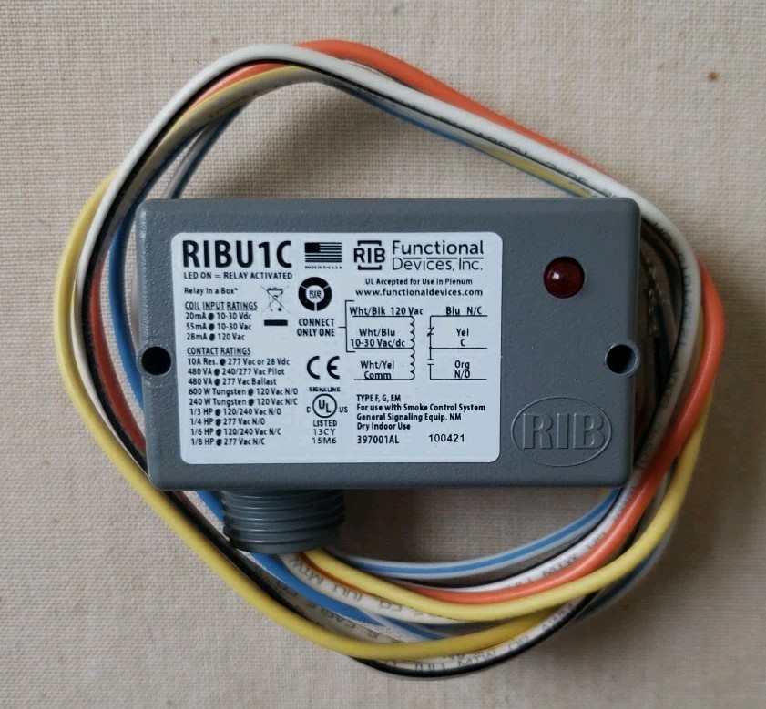 Functional Devices RIBU1C RIB 10A SPDT 10-30 VAC/DC/120 VAC Enclosed Relay