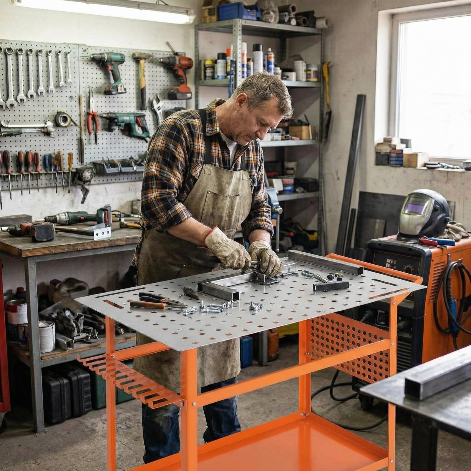 Welding Table 36″x24″ 800LBS Welding Table Workbench with Fixture Holes & Hooks