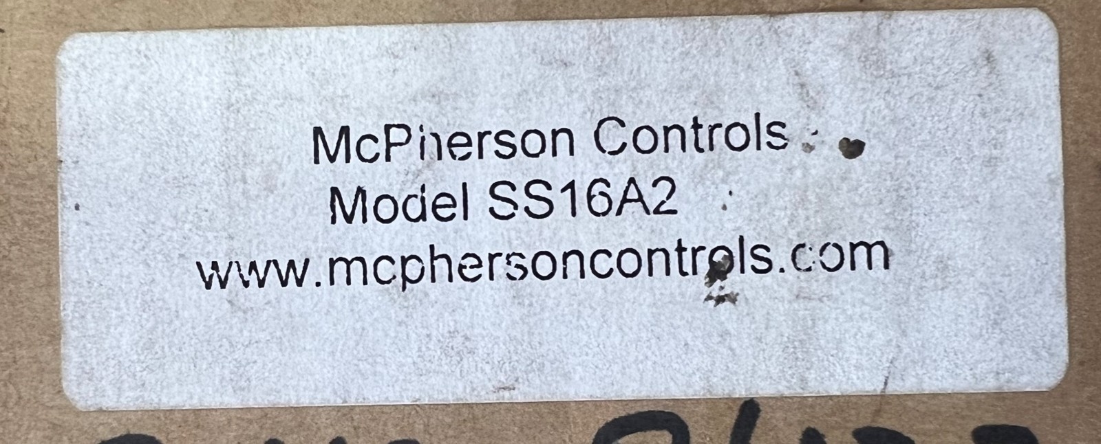 Mcpherson Controls SS16A2 Automatic Voltage Regulator