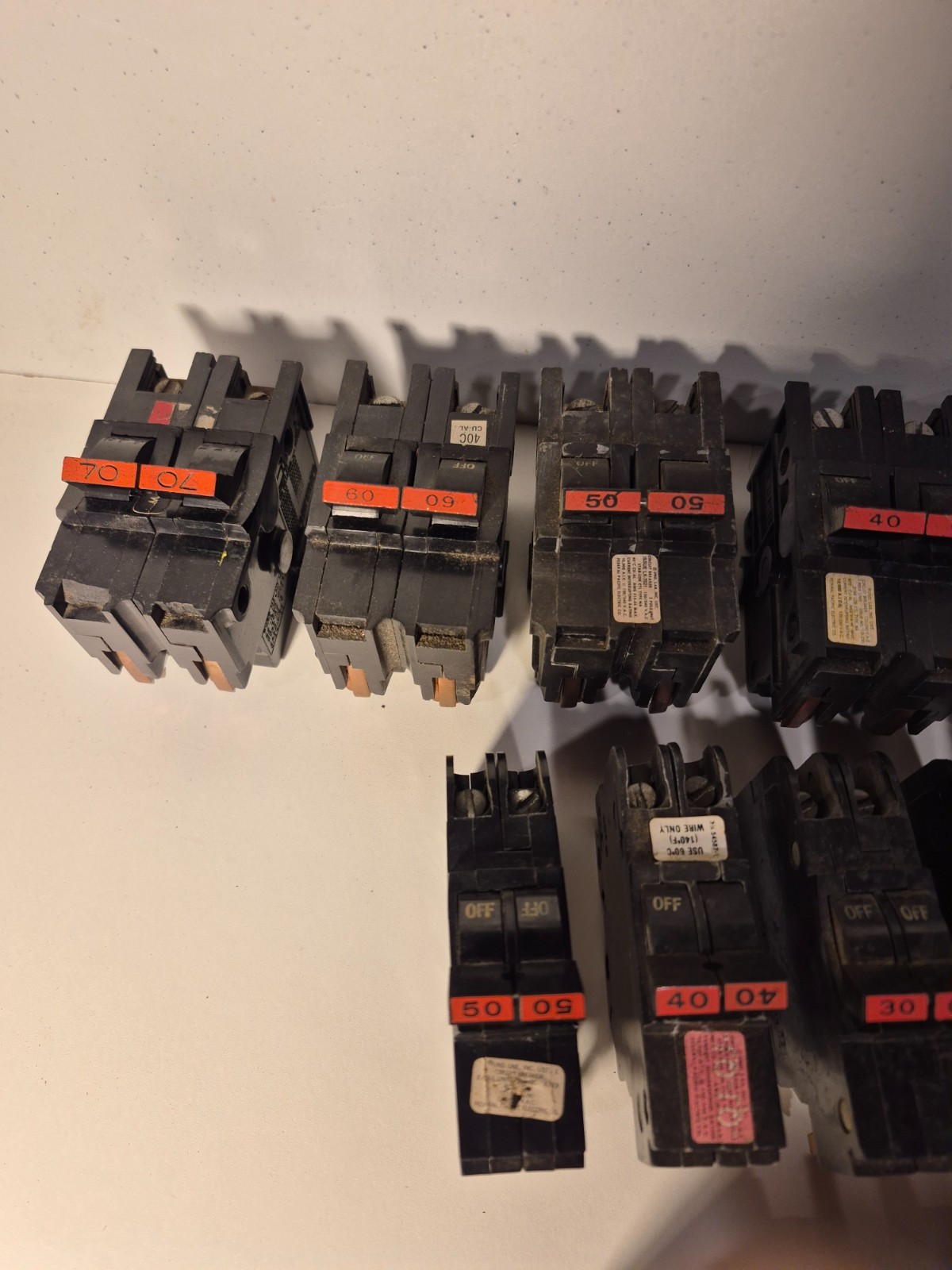 Federal Pacific FPE Breakers Multiple Amps Select From Menu