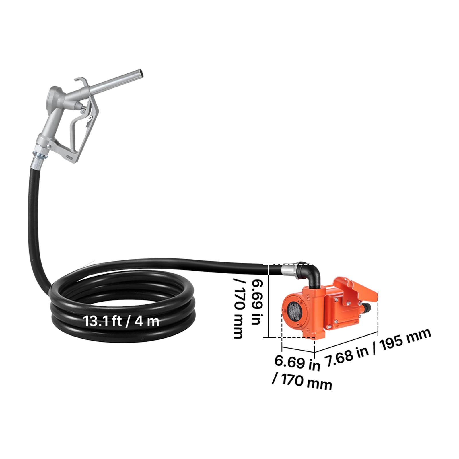 Uimoso 12V DC Fuel Transfer Pump, 15 GPM Diesel and Gasoline Pump with Nozzle