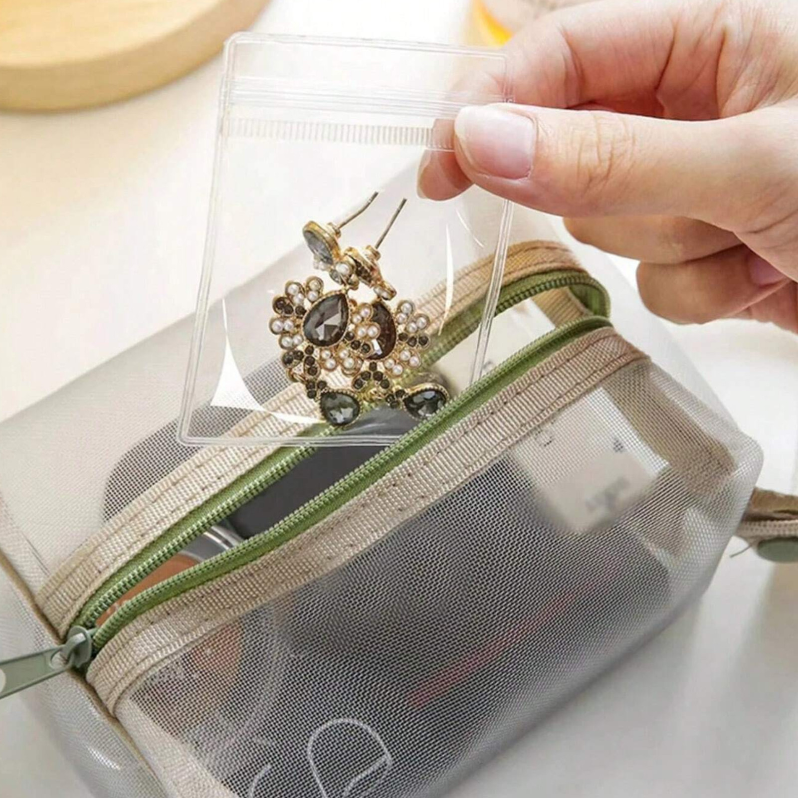 Anti Tarnish Jewelry Bags Clear PVC Ziplock Resealable Ring Earring 10-100Pcs
