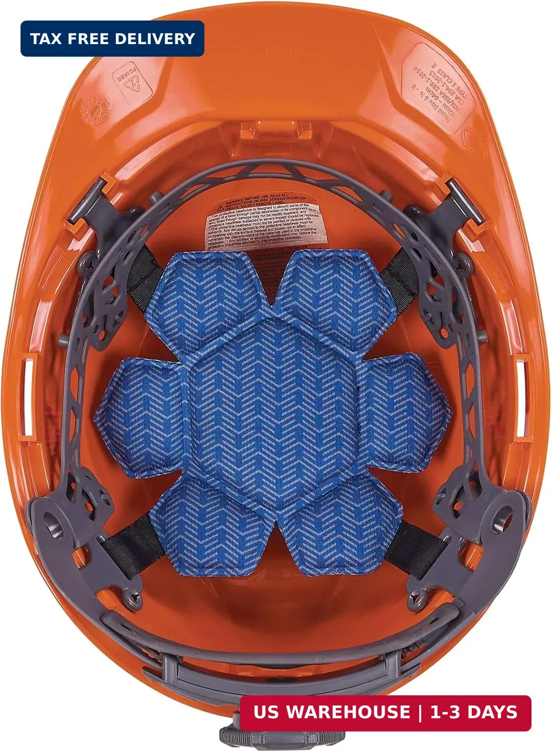 Ergodyne Chill-Its 6612 Moisture Wicking Hard Hat Top Pad, Padded Cooling Microf