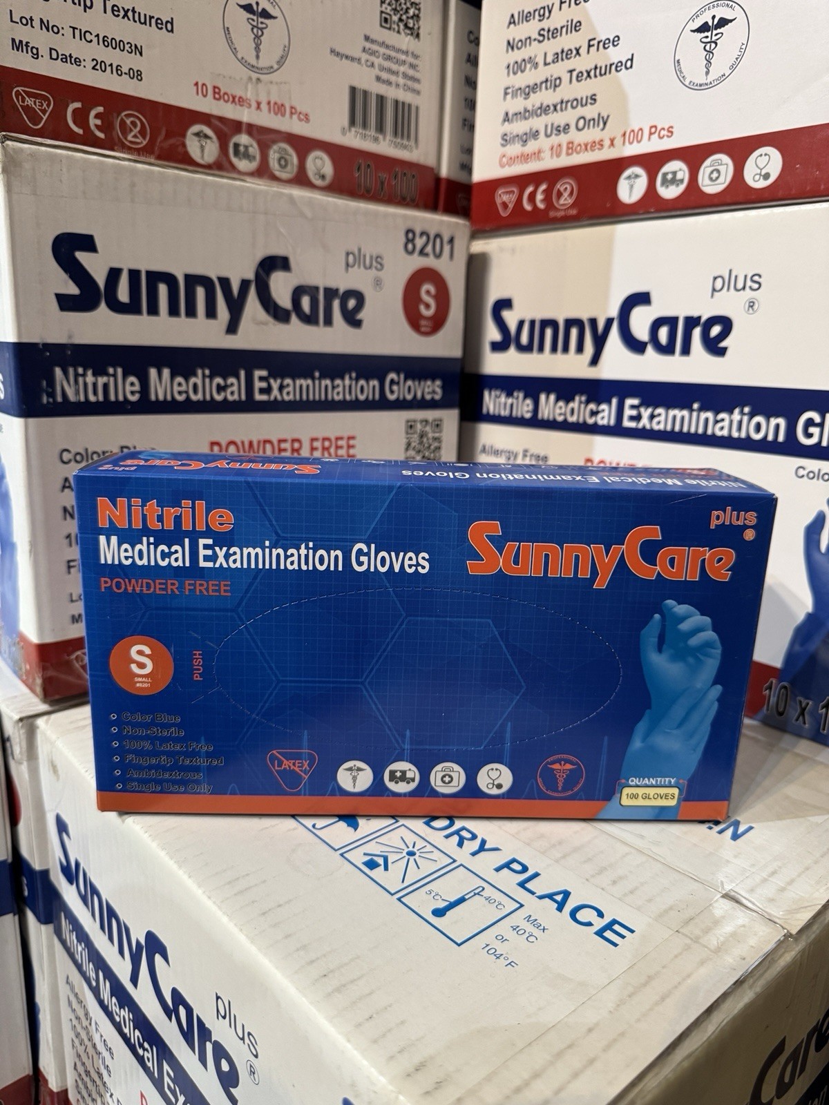 1000 SunnyCare #8201 Nitrile Exam Gloves Chemo-Rated (Powder Free Vinyl Latex) S