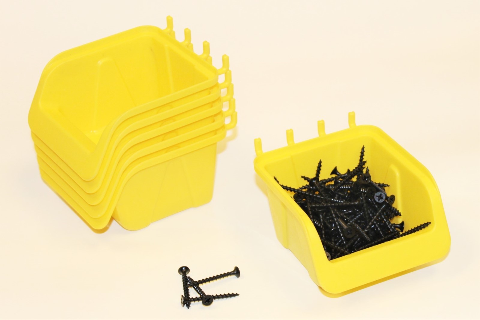 WallPeg 56 Pegboard Kit Storage Part Bins and Flex-Lock Peg Hooks for 1/4″ holes