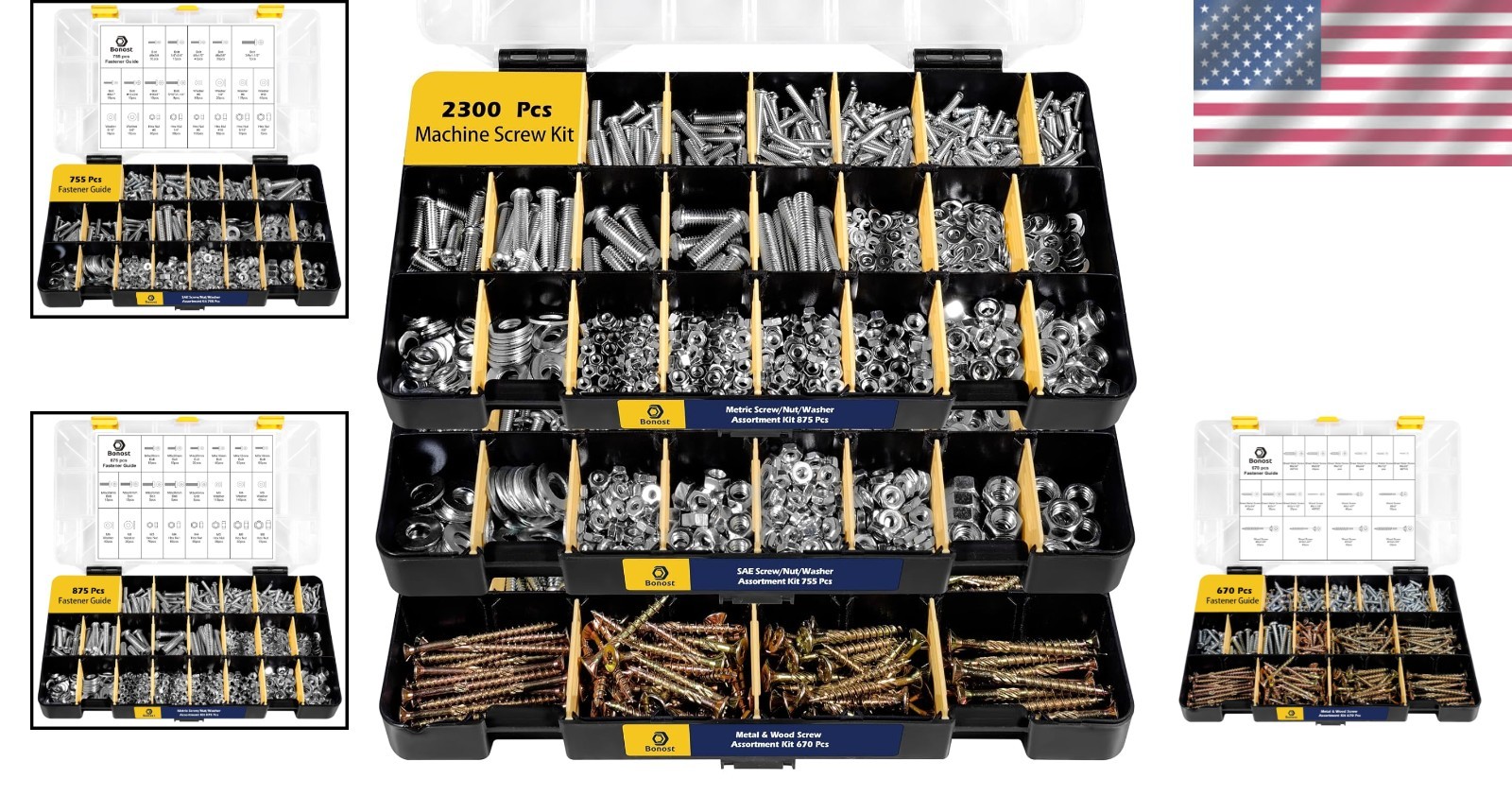 2300-Piece Nuts, Bolts, Washers Set – High-Quality Material