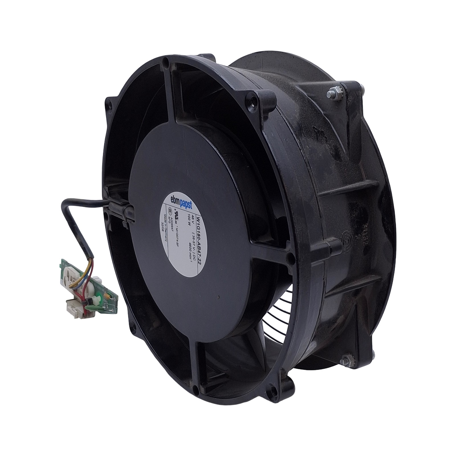 EBM Papst W1G180-AB47-22 Tubaxial DC Fan, ø200mm x 70mm, 48VDC 100W, 4600RPM