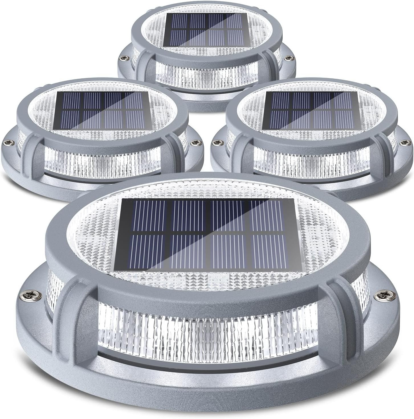 Solar Deck Lights Outdoor 2 Modes 16 Leds Driveway Markers Dock Light Solar Powe