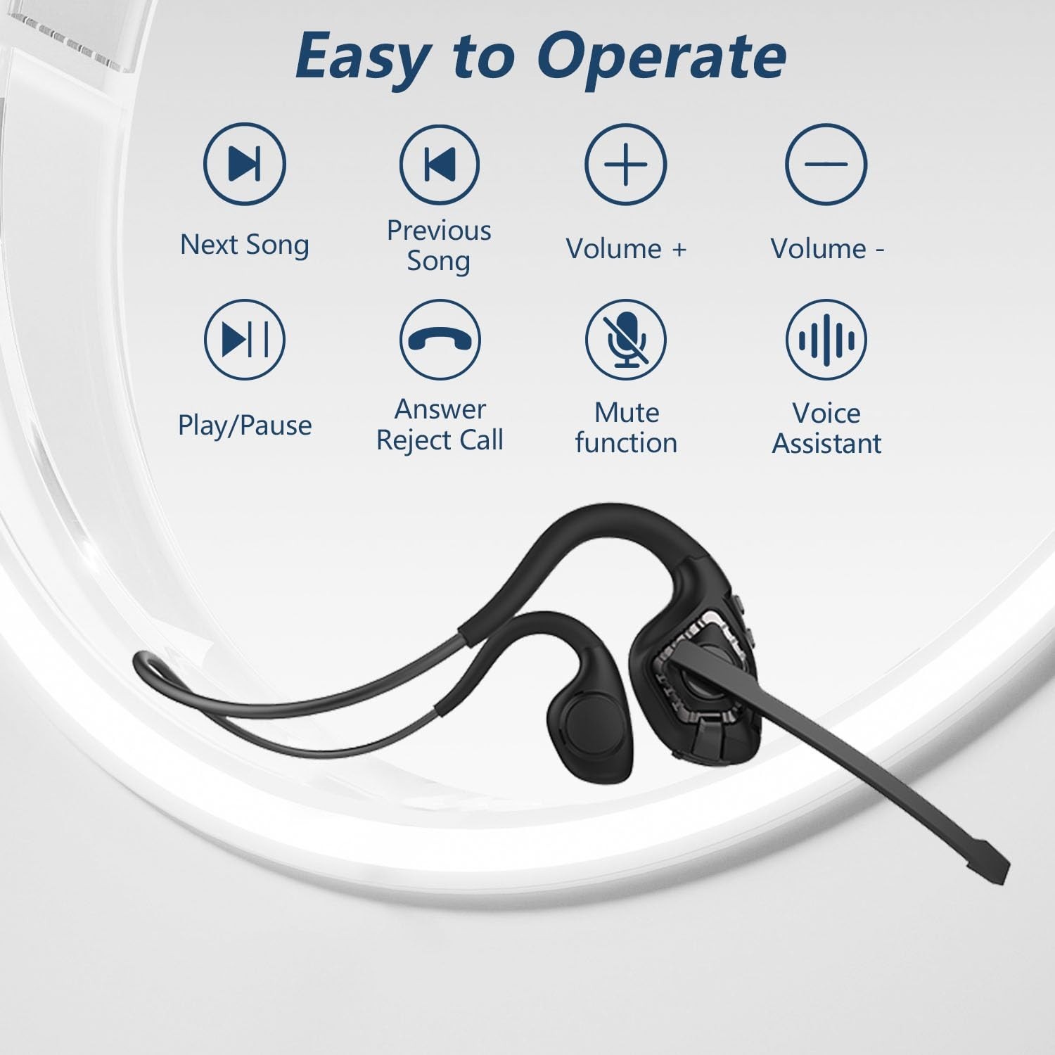 BANIGIPA Open Ear Headphones, Air Conduction Bluetooth Headset, Wireless Earp…