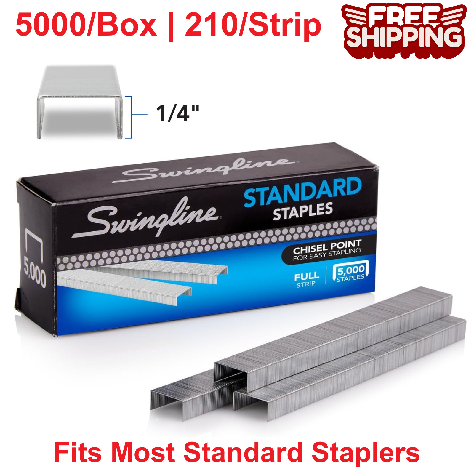 Staples Standard 1/4 inches 210/Strip 5000/Box Staples Home Office Swingline