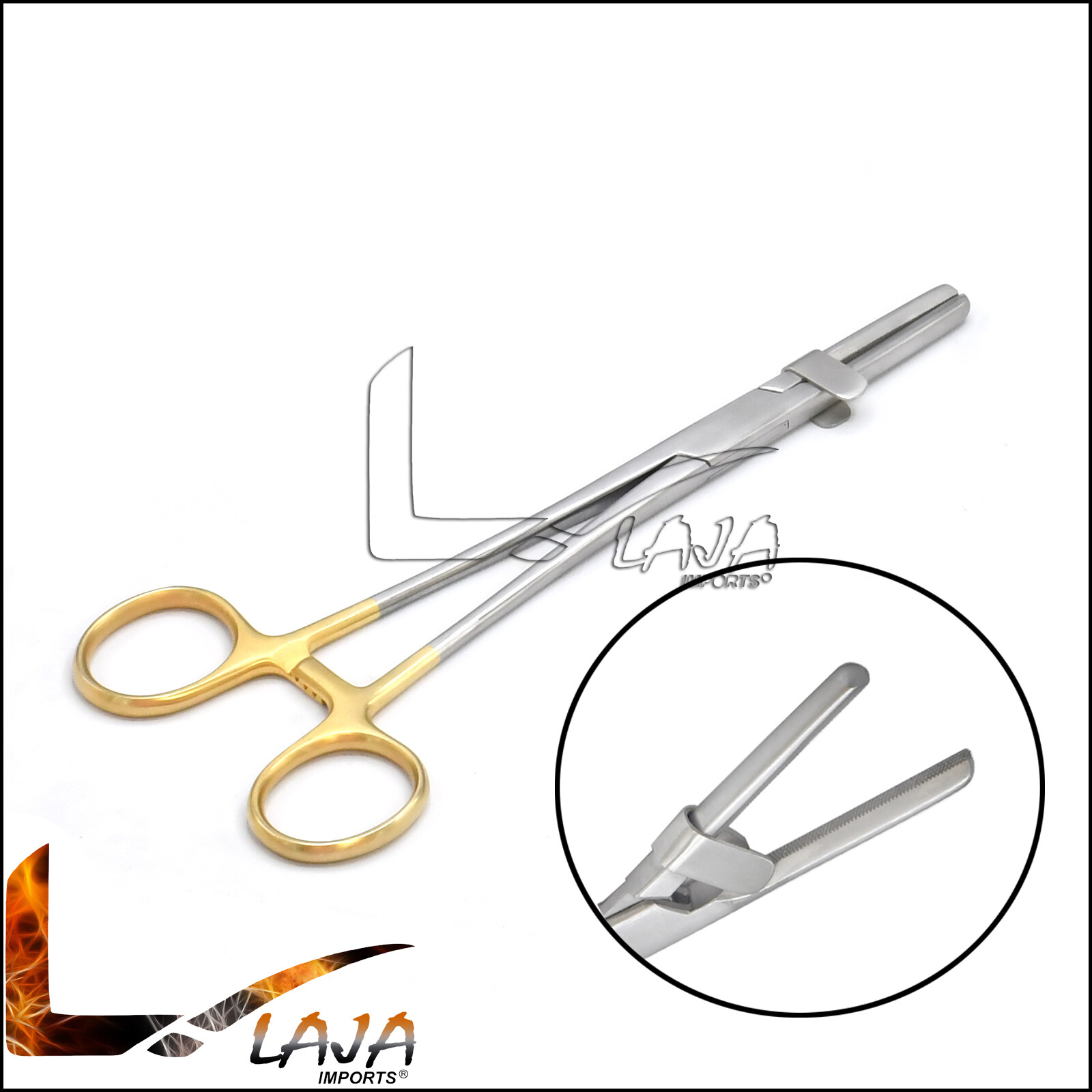 Tube Occluding Clamp Forceps 8» w/Guard Gold Handle Surgical Instrument DS-1377