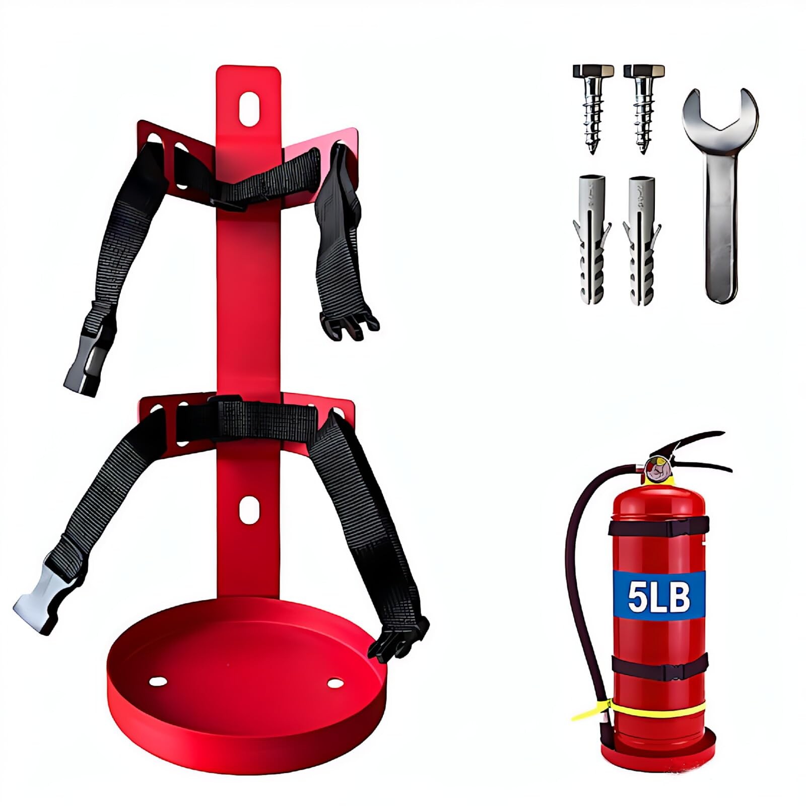 5 LBS Wall Mounted Fire Extinguisher Bracket Mount for Home Car RV Truck