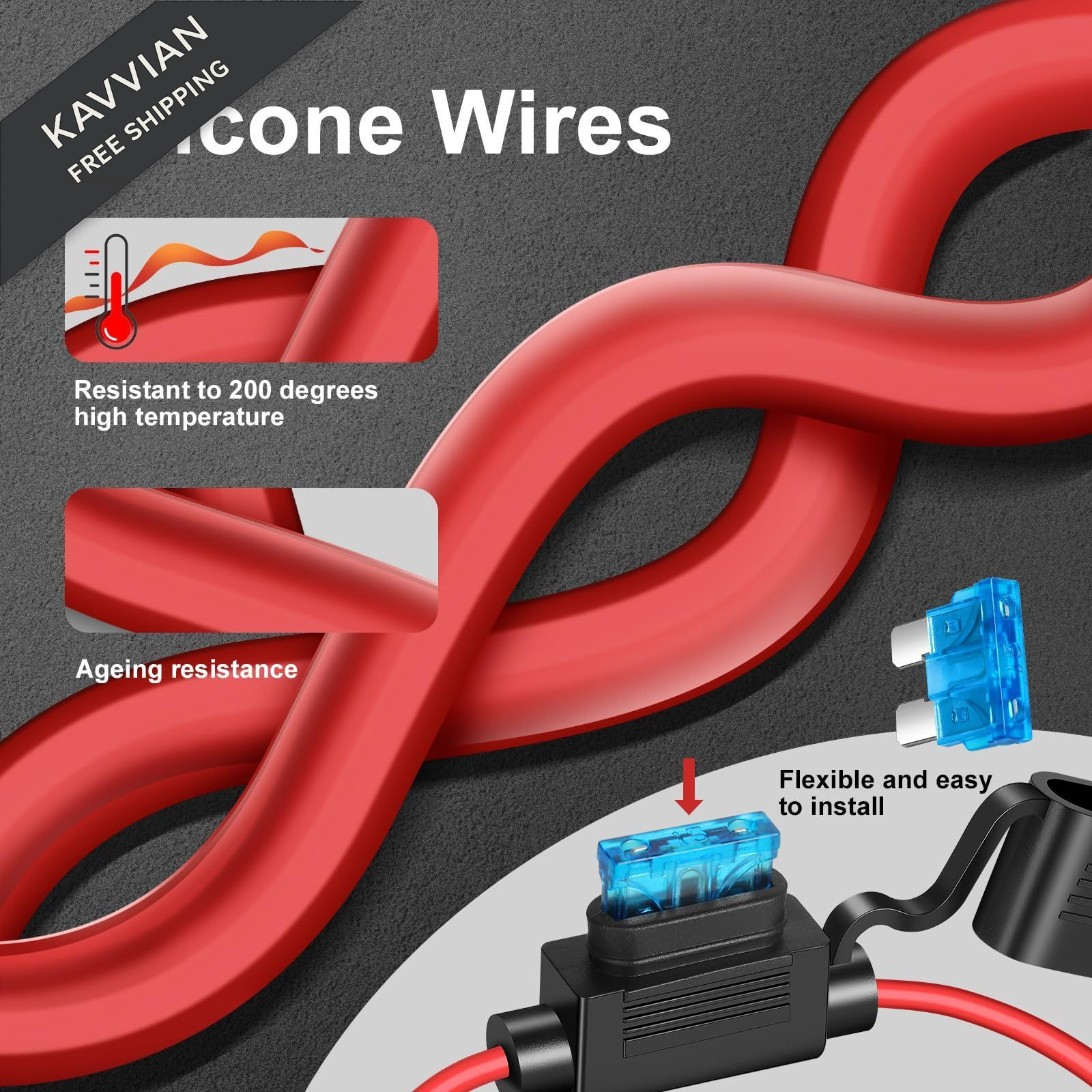 Quelong 2 Pack 12 AWG Inline Fuse Holder 11.8 Inch 12V ATC/ATO Blade Fuse…