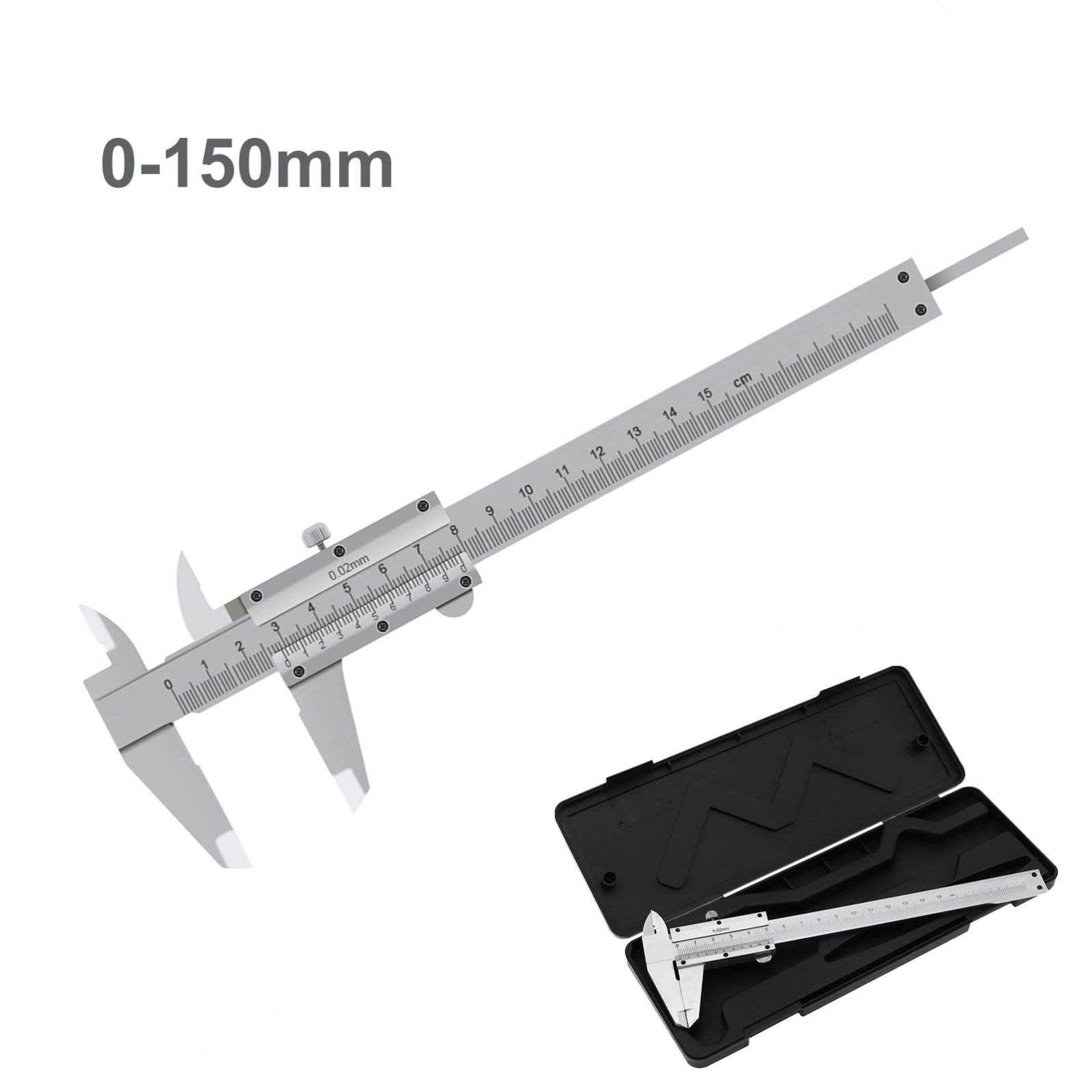 Carbon Steel Vernier Caliper Micrometer Gauge 0-150mm Non Digital Caliper .02mm