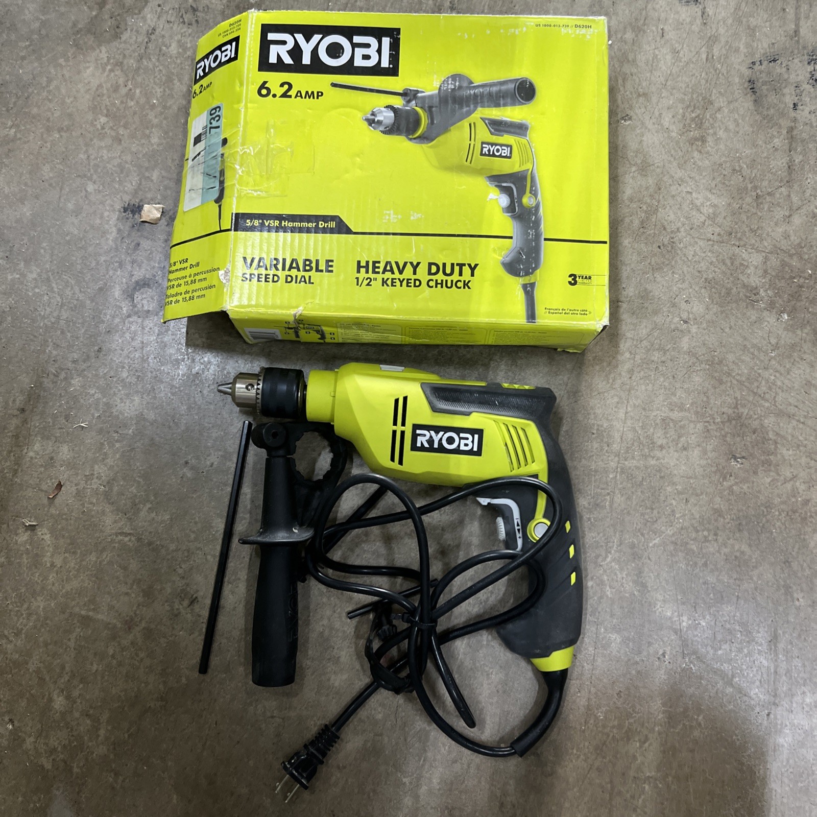 Ryobi D620H 5/8 inch Variable Speed Reversible Hammer Drill