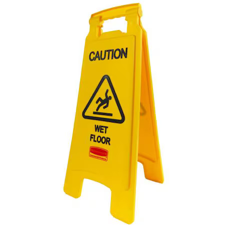 Rubbermaid Commercial Fg611277yel Floor Safety Sign, Hdpe, Caution Wet Floor,