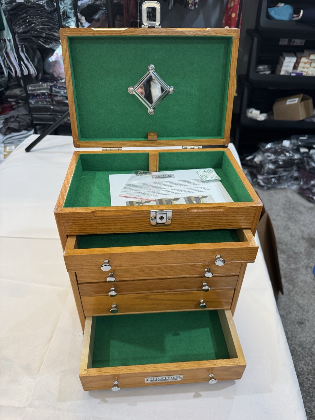 Gerstner International GI-T16 Red Oak 6-Drawer Collector’s Chest NEW!
