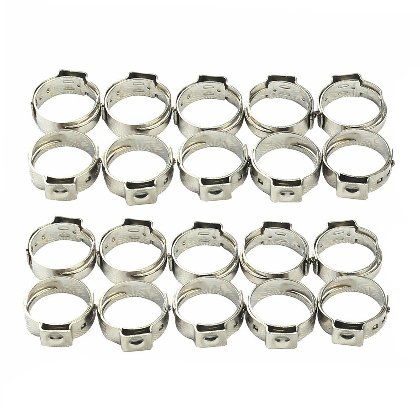 20 Pieces Stainless Steel 1/2″ PEX Ear Clamp Cinch Rings Crimp Pinch Fitting