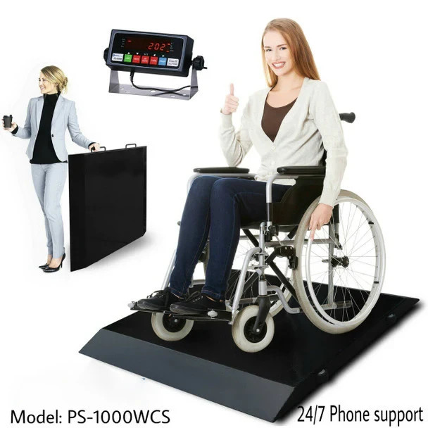 Refurbished Prime 1000lb Wheelchair Scale w/ Indicator Ultra Portable & Durable