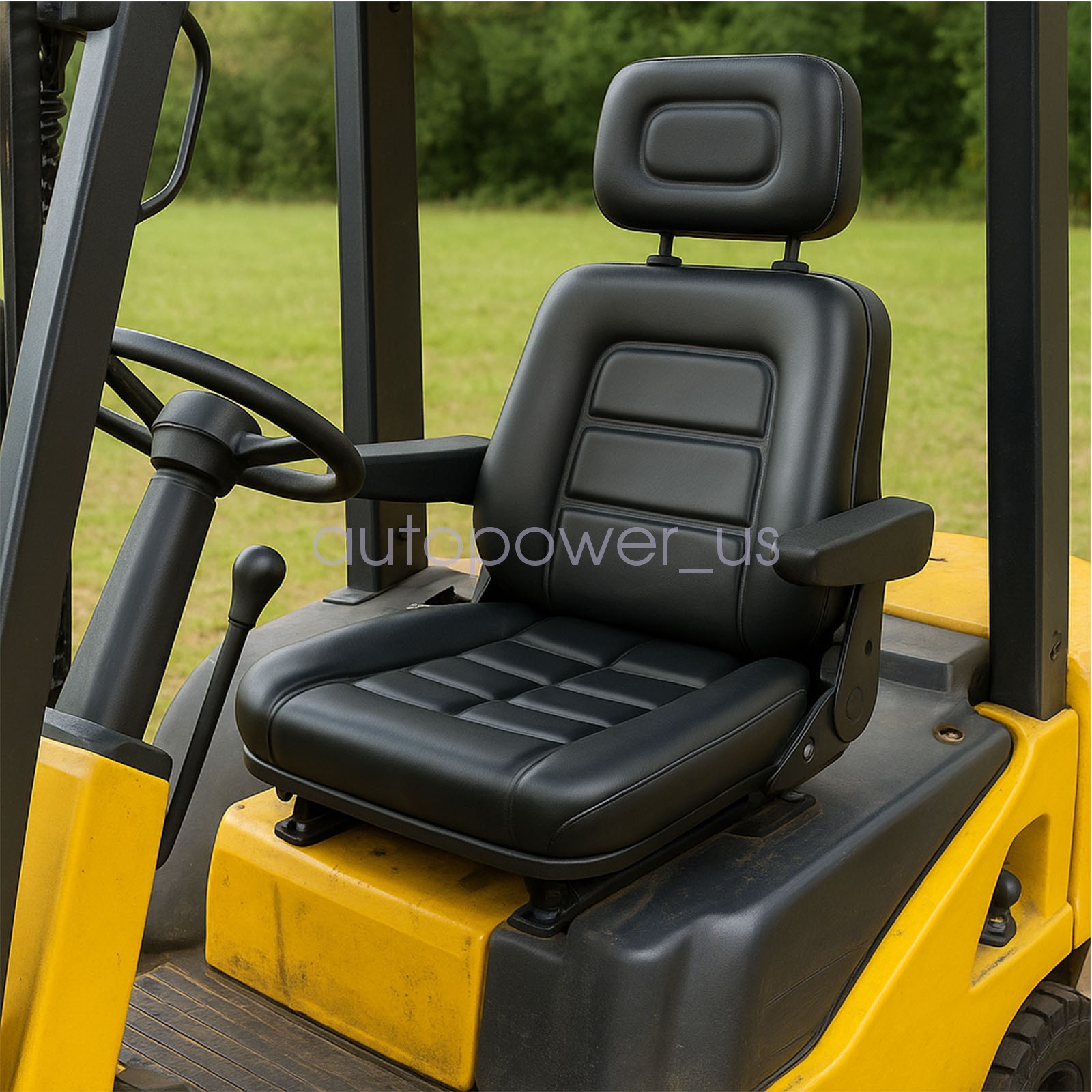 Universal Forklift Tractor Excavator Seat With Headrest & Safety Belt & Armrest